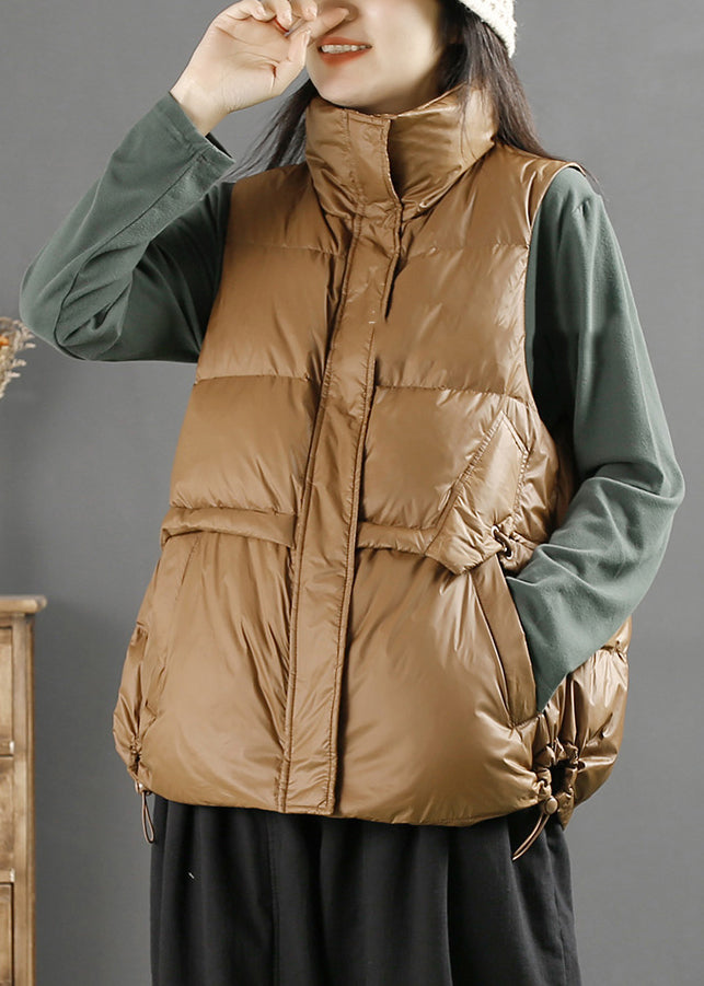 Boutique Caramel Drawstring Cozy Duck Down Canada Goose Vest Winter