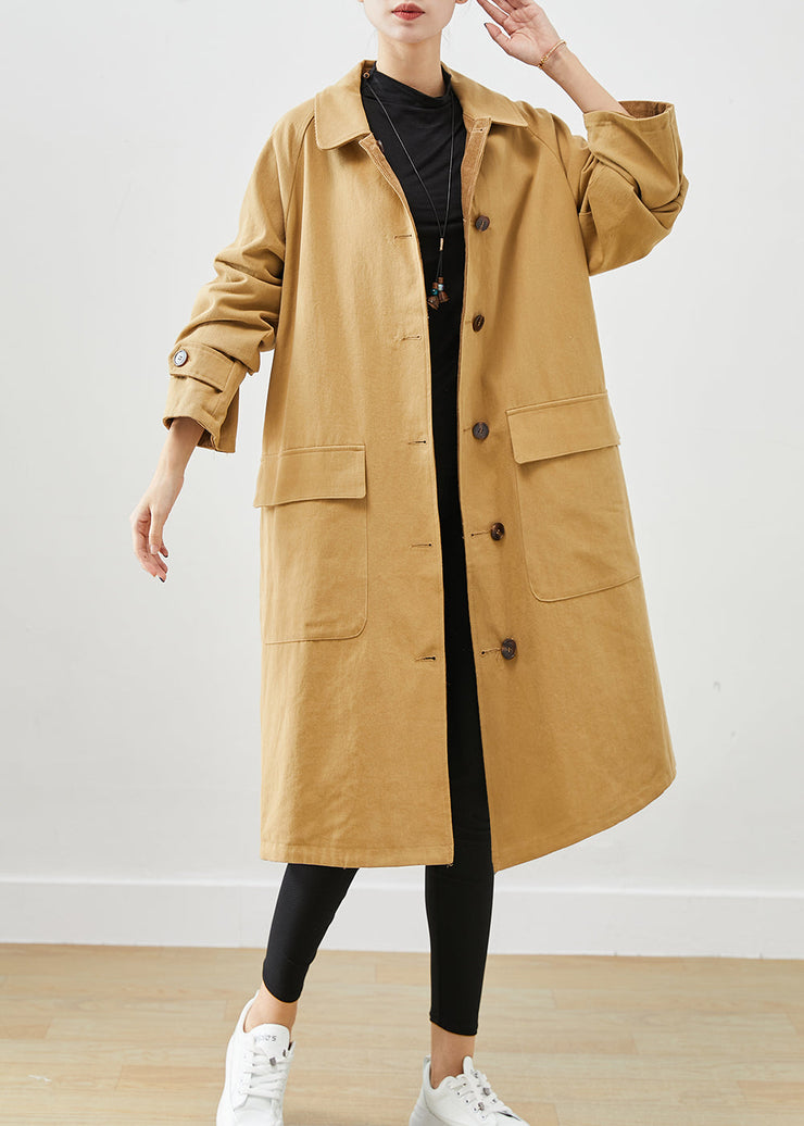 Boutique Coffee Oversized Wear On Both Sides Corduroy Trench Coat Fall