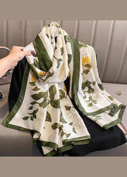 Boutique Elegant White Print Silk Scarf