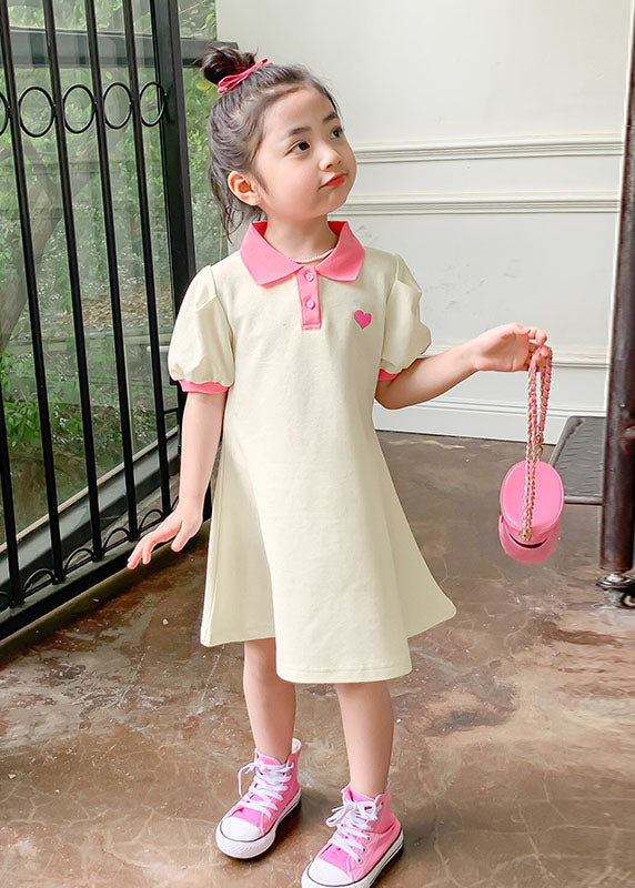 Boutique Green Peter Pan Collar Patchwork Cotton Baby Girls Dresses Summer