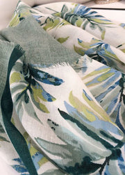 Boutique Green Print Autumn Cotton Scarf