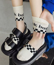 Boutique Jacquard Patchwork Sheer Mesh Crew Socks