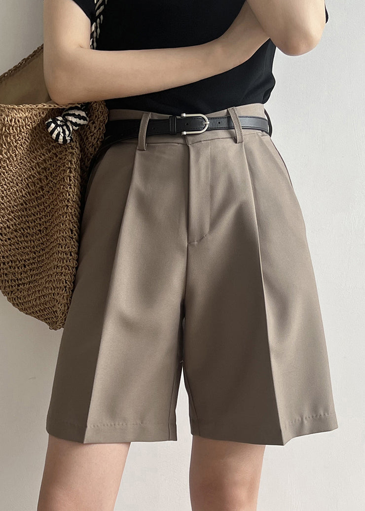 Boutique Khaki High Waist Versatile Shorts Summer