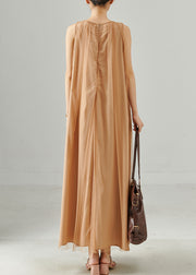 Boutique Khaki Oversized Tulle Long Dresses Summer