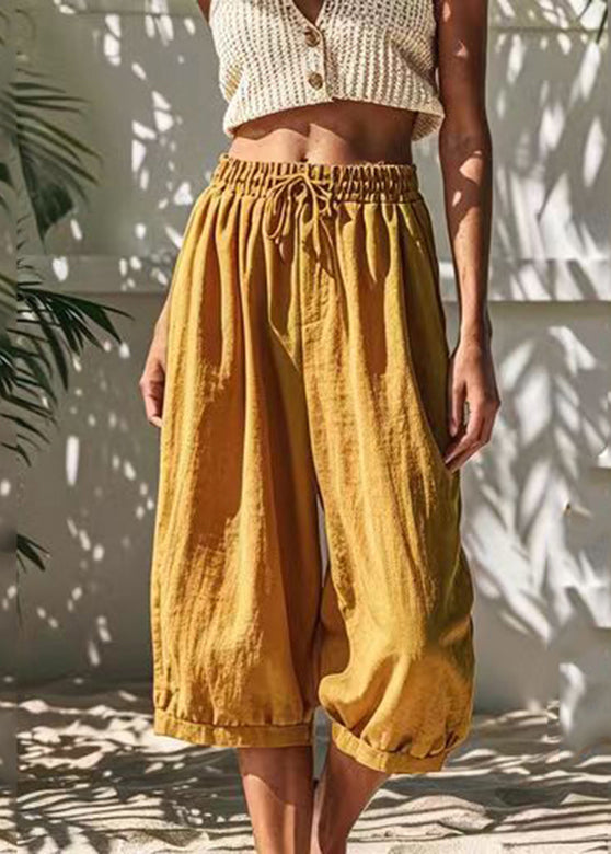 Boutique Khaki Tie Waist Wide Leg Pants