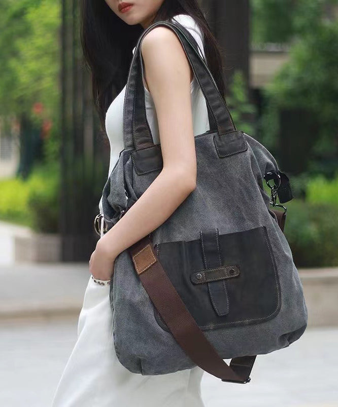Boutique Large Capacity Solid Durable Canvas Satchel Bag Handbag