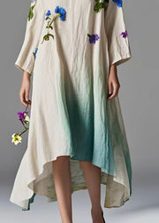 Boutique Oversized Tie Dye Cotton Long Dresses Fall