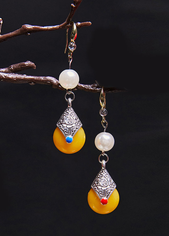 Boutique Pearl Catenation Fine Beeswax Drop Earrings