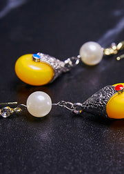 Boutique Pearl Catenation Fine Beeswax Drop Earrings