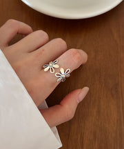 Boutique Silk Sterling Silver Floral Rings