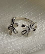 Boutique Silk Sterling Silver Floral Rings