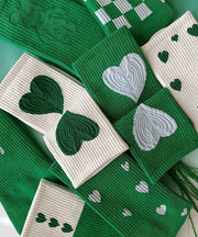 Boutique Stylish Green Jacquard Cotton Mid Calf Socks