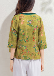 Boutique Yellow V Neck Embroideried Floral Shirt Half Sleeve