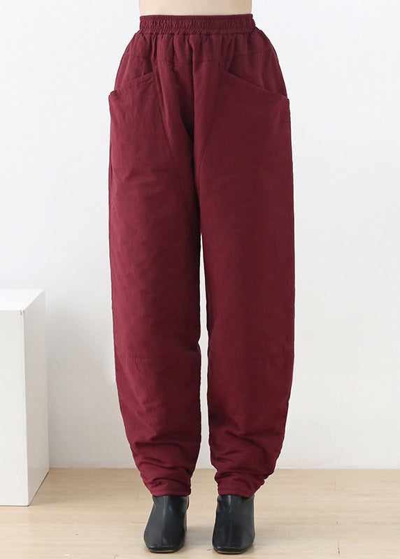 Brief Mulberry Pockets Thick Beam Pants Winter