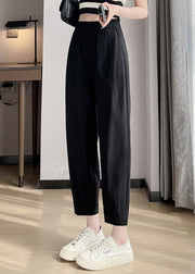 Brief White Elastic Waist Cozy Ice Silk Beam Pants Summer