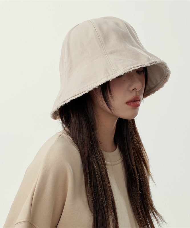 Brief White Patchwork Solid Cloche Hat