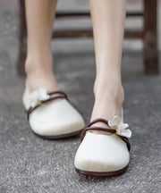 Brown Flat Shoes Classy Soft Splicing Floral