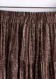 Brown Print Higt Waist A Line Skirt Fall