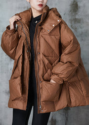 Caramel Fine Cotton Filled Jacket Oversized Pockets Winter