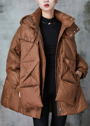 Caramel Fine Cotton Filled Jacket Oversized Pockets Winter