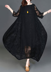 Casual Black Loose Cozy Long Dresses Summer