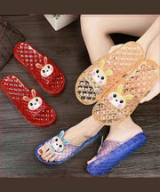 Casual Blue Crystal Transparent Flat Bottomed Slippers