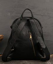 Casual Brown Solid Calf Leather Backpack Bag