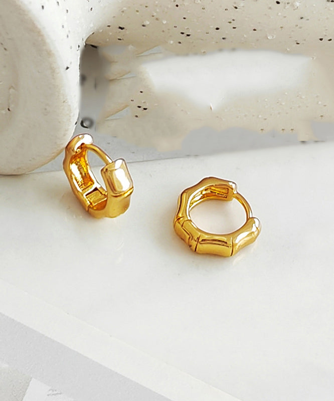 Casual Gold Plated Hoop Earrings