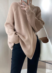 Casual Grey Turtleneck Thick Cotton Knit Sweaters Fall