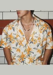 Casual Loose Print Short Sleeved Shirt Men's Summer Thin Style