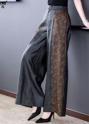 Casual Print High Waist Wide Leg Pants Fall