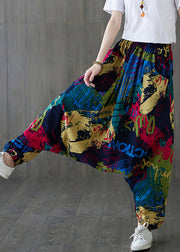 Casual Red Print Tie Waist Wide Leg Pants