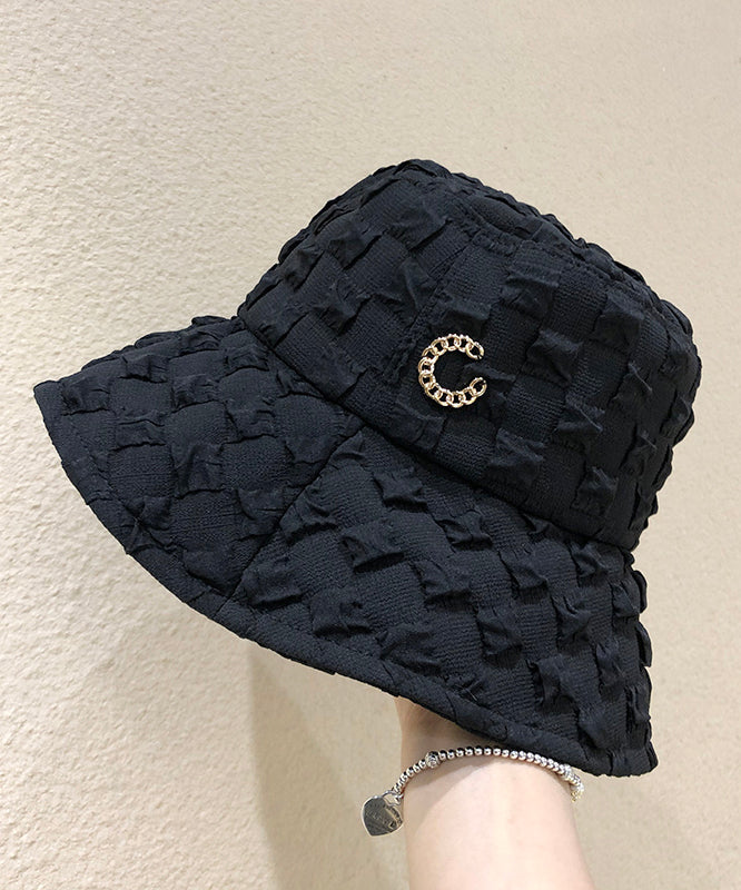 Casual Versatile Black Bucket Hat Foldable