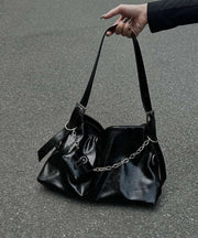 Casual Versatile Black Large Capacity Chain Crossbody Bag