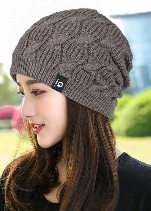 Casual Versatile Black Warm Fleece Knit Boonie Hat