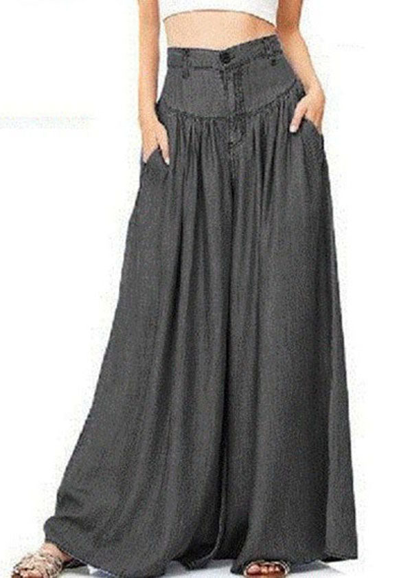 Blue Boho Wide Leg Pants For Women