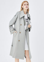 Chic Apricot Double-layer Collar Double Breast Cotton Cinch Trench Spring