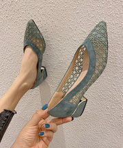 Chic Blue Cowhide Leather Hollow Out Sandals