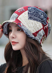 Chic Coffee Print Patchwork Short Eave Boonie Hat