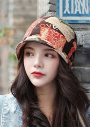 Chic Coffee Print Patchwork Short Eave Boonie Hat