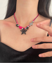 Chic Colorblock Stainless Steel Alloy Star Pendant Necklace