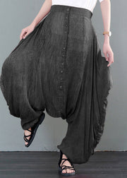 Chic Dark Grey Oversized Tie Dye Pockets Cotton Harem Pants Fall