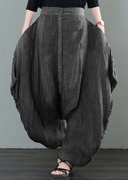 Chic Dark Grey Oversized Tie Dye Pockets Cotton Harem Pants Fall