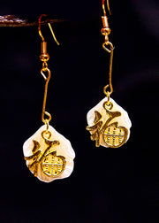 Chic Fortune abacus 14K Gold Drop Earrings