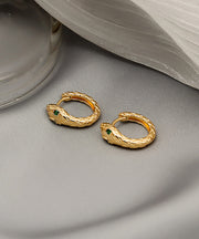 Chic Gold Serpentine Metal Copper Hoop Earrings