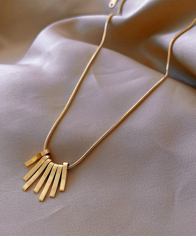 Chic Gold Stainless Steel Tassel Necklace