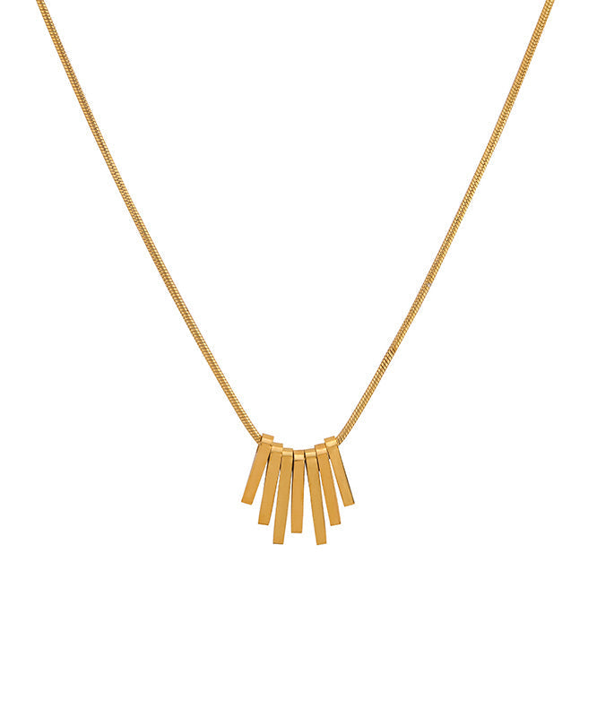 Chic Gold Stainless Steel Tassel Necklace