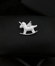 Chic Gold Zircon Unicorn Brooches