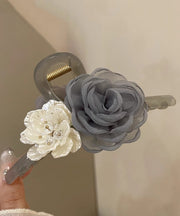 Chic Grey Acrylic Tulle Floral Hairpin