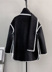 Chic Grey Button Pockets Woolen Short Coats Winter